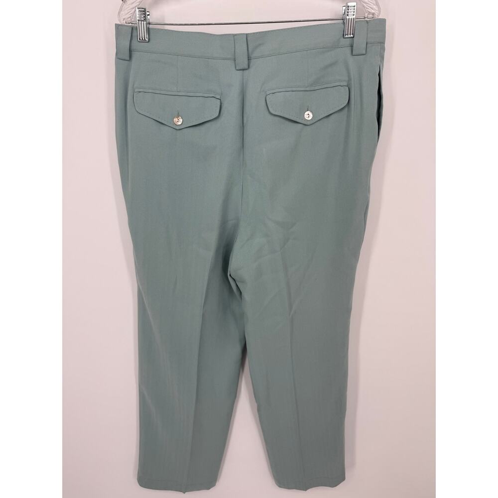 Tommy Bahama 100% Silk Womens Ocean Blue Fully Lined Wide Leg Pants Size 14 - Picture 3 of 11